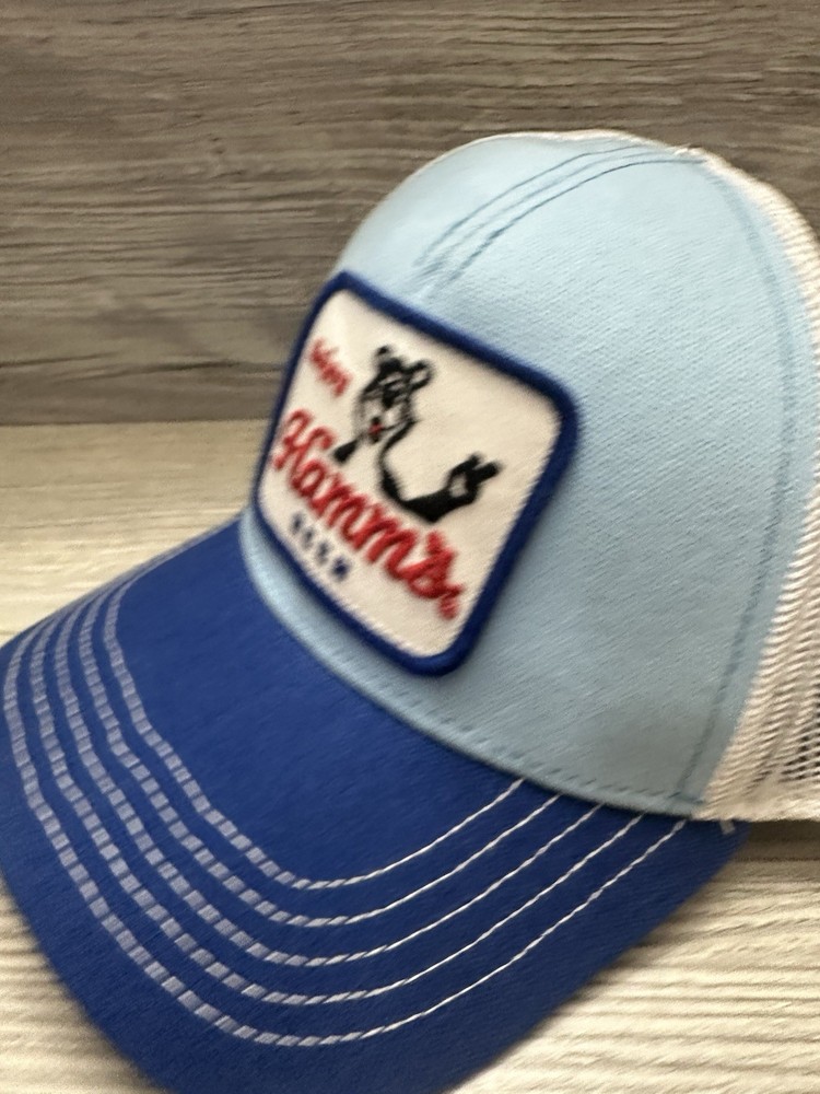 Hamm's Bear Patch Trucker Hat Blue American Needle Hat