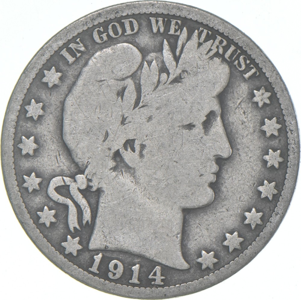 1914-S Barber Half Dollar Average Circ
