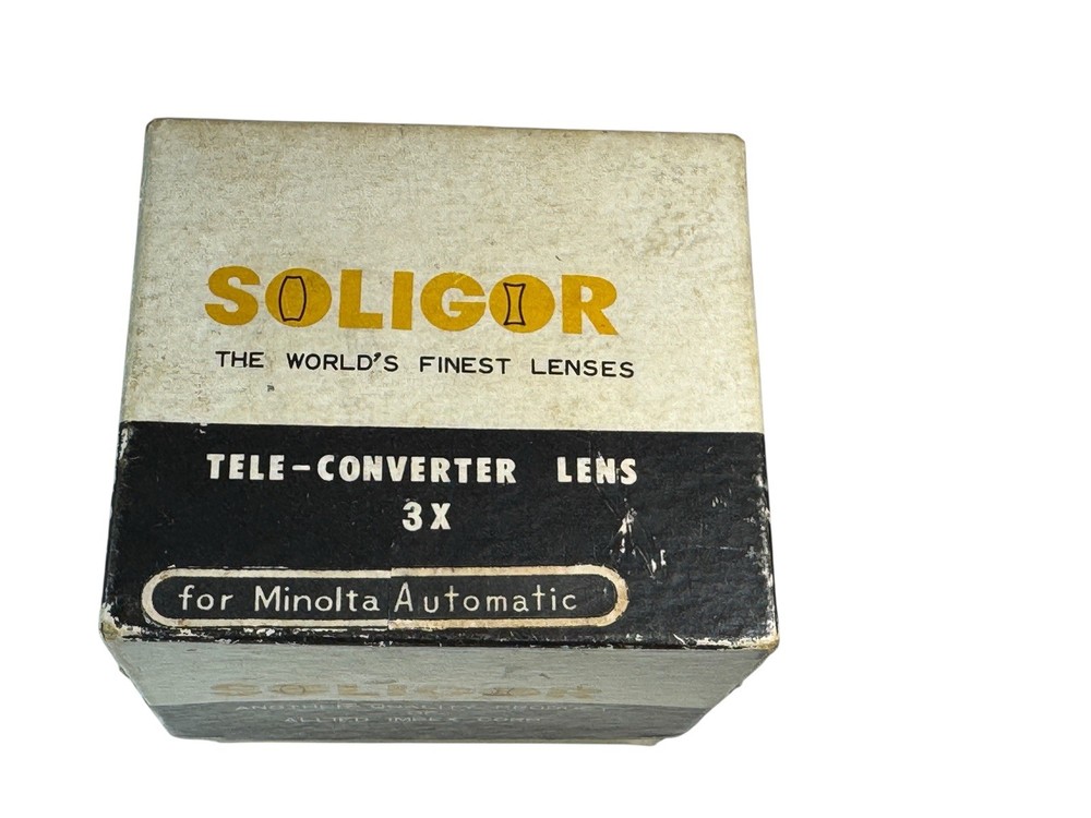 SOLIGOR for Minolta Automatic 3x Tele Converter Lens Includes 2x Lens Untested