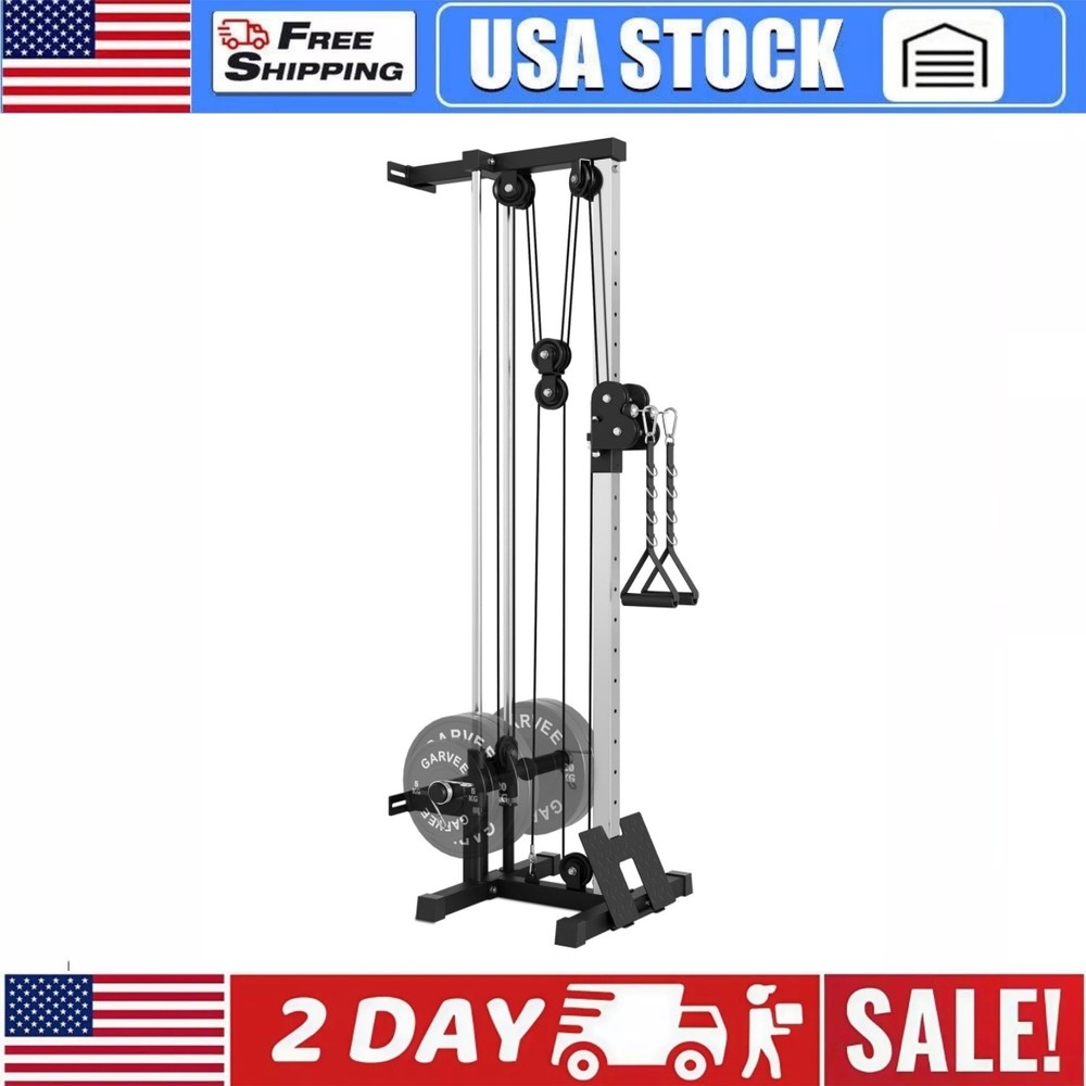 19 Positions Wall Mount Cable Machine LAT Pulldown Machines with Weight Workout