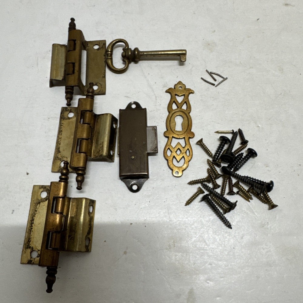 Seth Thomas GRANDFATHER CLOCK VINTAGE HARDWARE SET HINGES LOCK