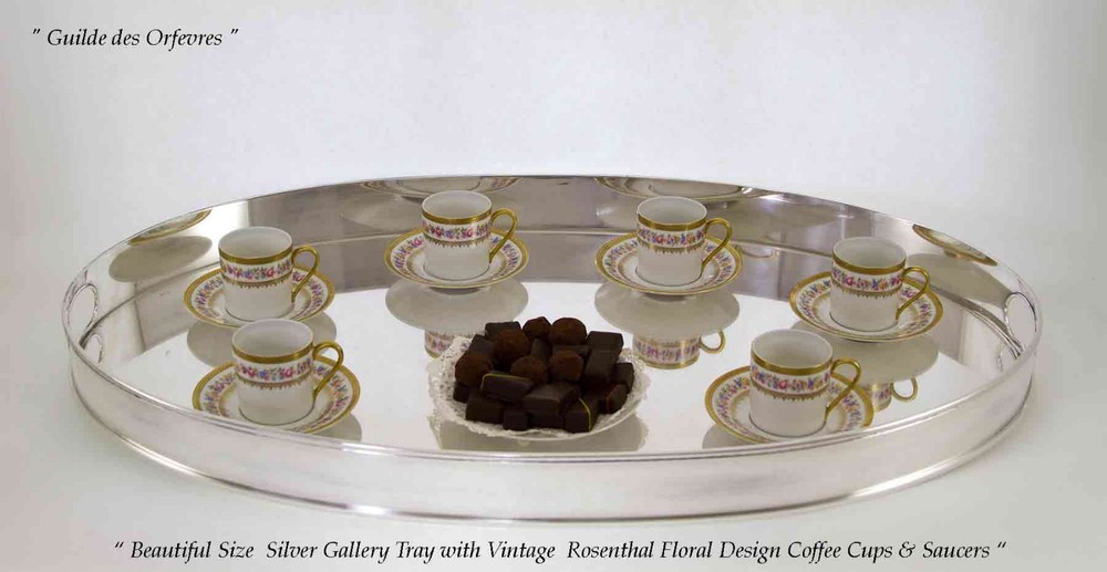 Large Silver Gallery Tray Large 26 in. Quality Silver