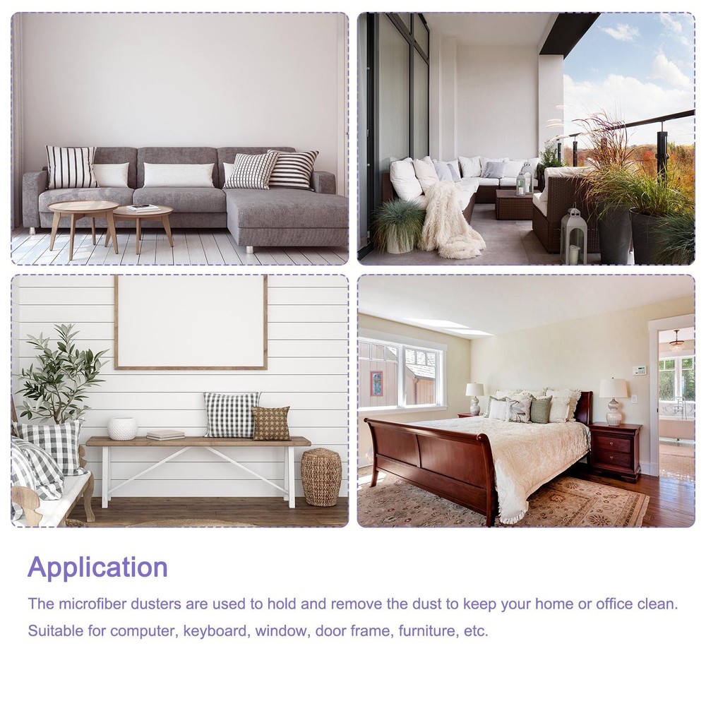 Microfiber Dust Reusable Feather Dust, Grey