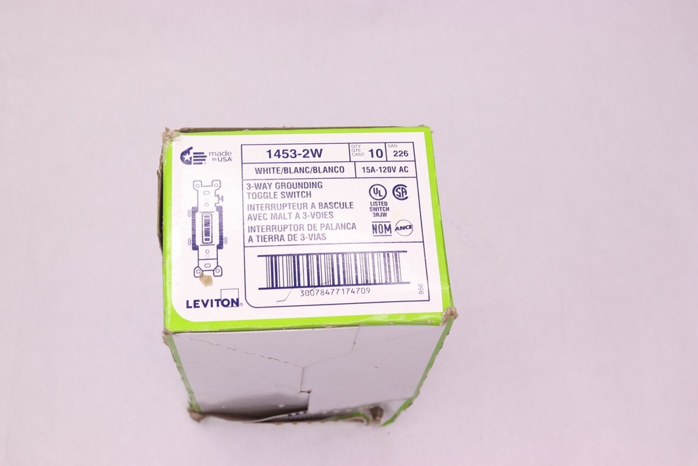 Leviton 15 Amp 3-Way Toggle Switch, White