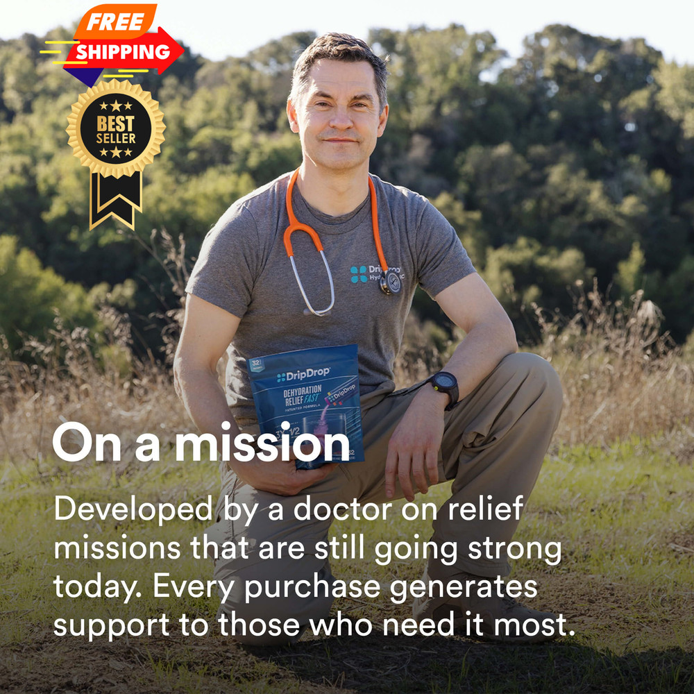 DripDrop Hydration Packets - Bold Variety Pack - Single Serve 16 Count, Blue