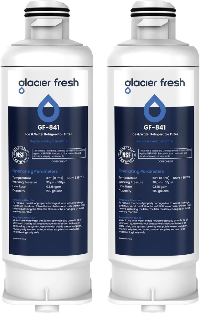 GLACIER FRESH GF-841 Water Filter | Replacement for DA97-17376B, HAF-QIN, 2-Pack