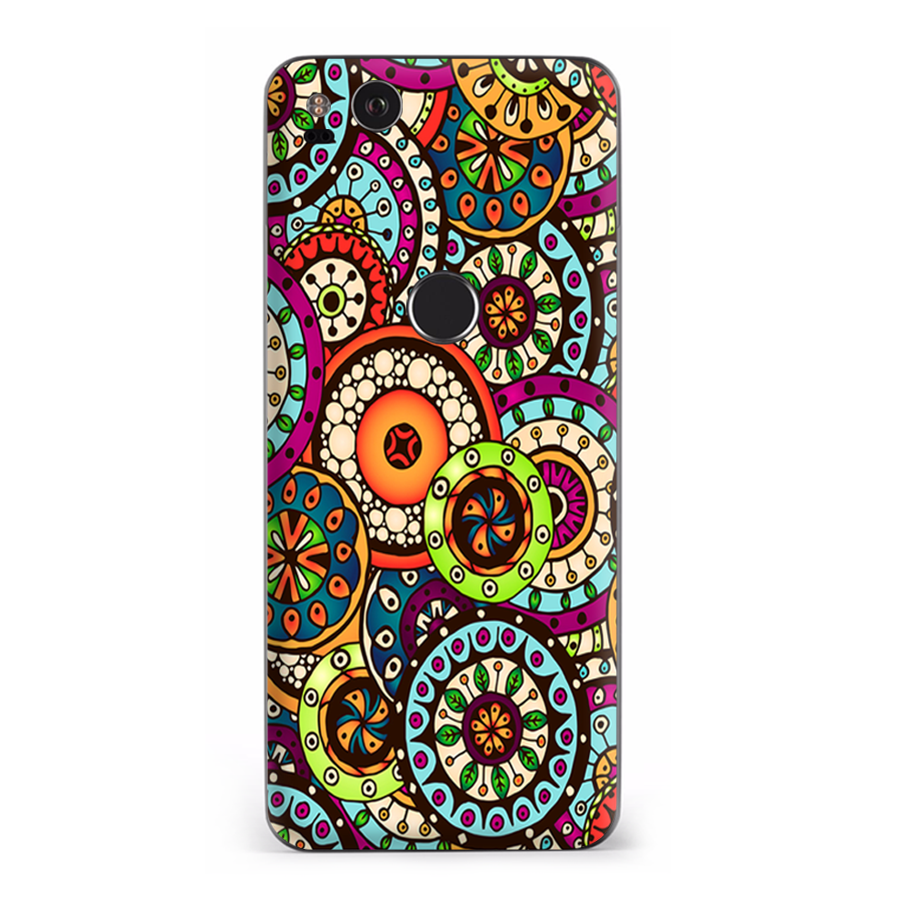 Google Pixel 2 Skins Decal Wrap Ethnic Circles Pattern