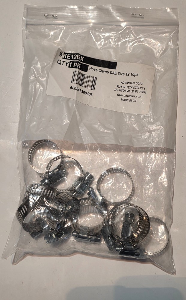 Hose Clamp SAE Size 12 (10 Pack)