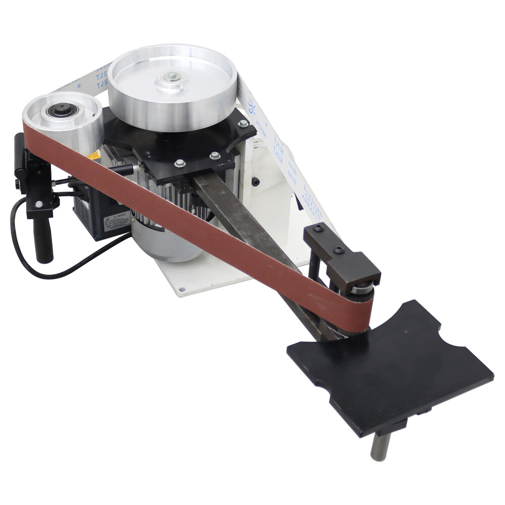 Vertical & Horizontal Frequency Conversion Belt Sander Grinder 3 Grinding Wheels