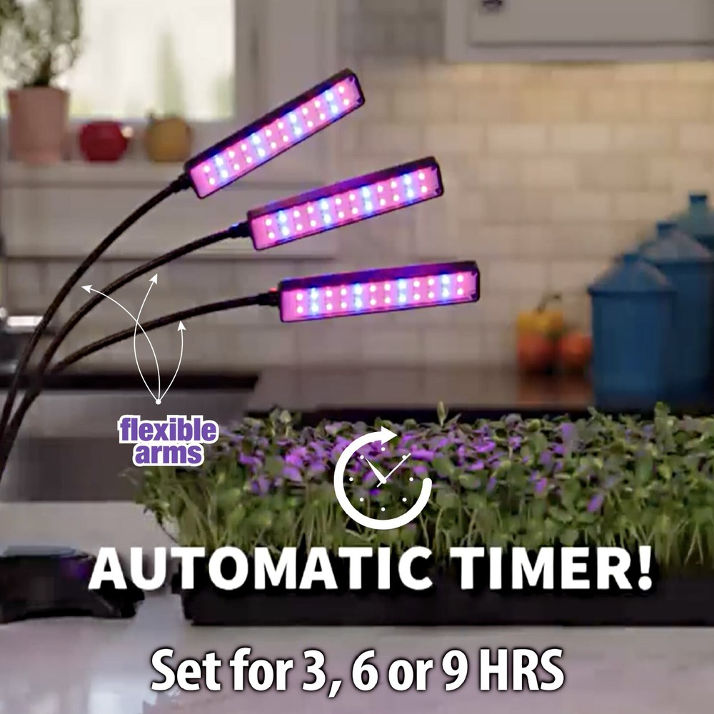 Bell + Howell Bionic Grow LED Indoor Grow Light With 3 Adjustable Head Lights