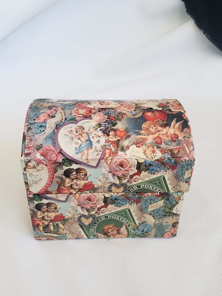 Set of 5 Small Decorative Cardboard Gift Boxes w/Lids, Various Sizes