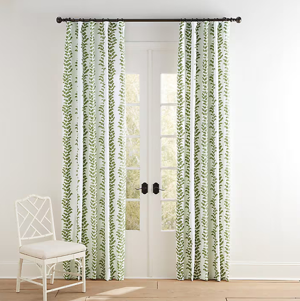 Ballard Designs Pierre Wavy Stripe Drapery Panel, Sage