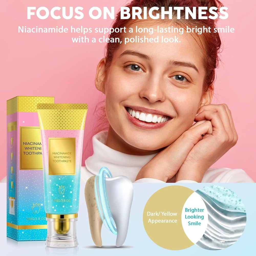 Niacinamide Whitening Toothpaste, Complete Care Toothpaste，Remove Tartar,Remo...