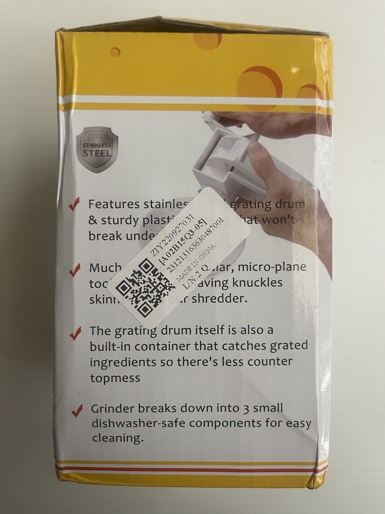 Handheld Rotary Cheese Grater—NIB