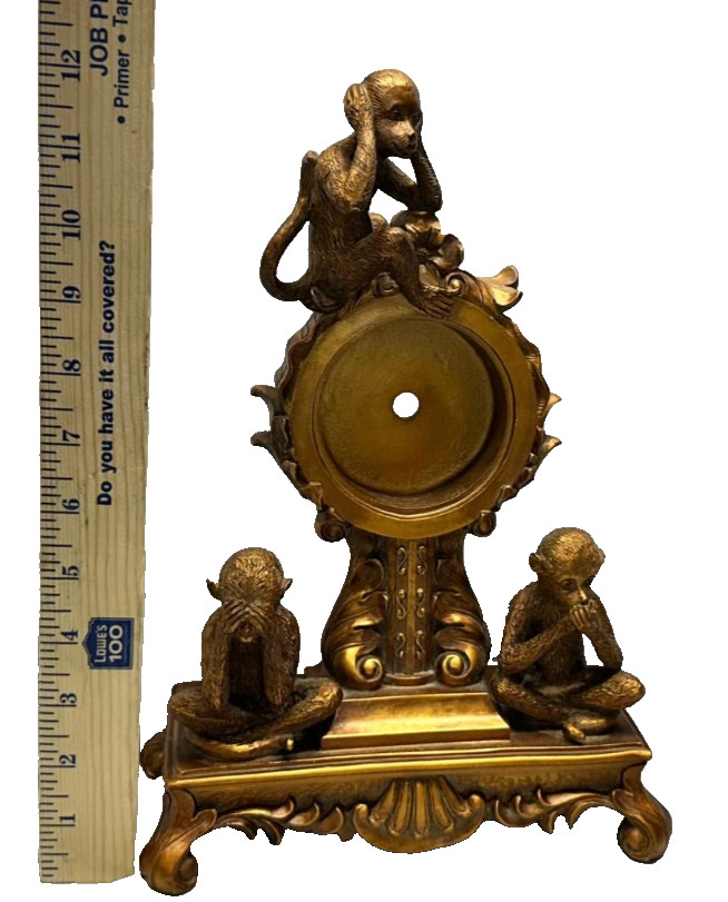 Vintage Three Wise Monkeys Mantel Clock (NO CLOCK) - PREOWNED