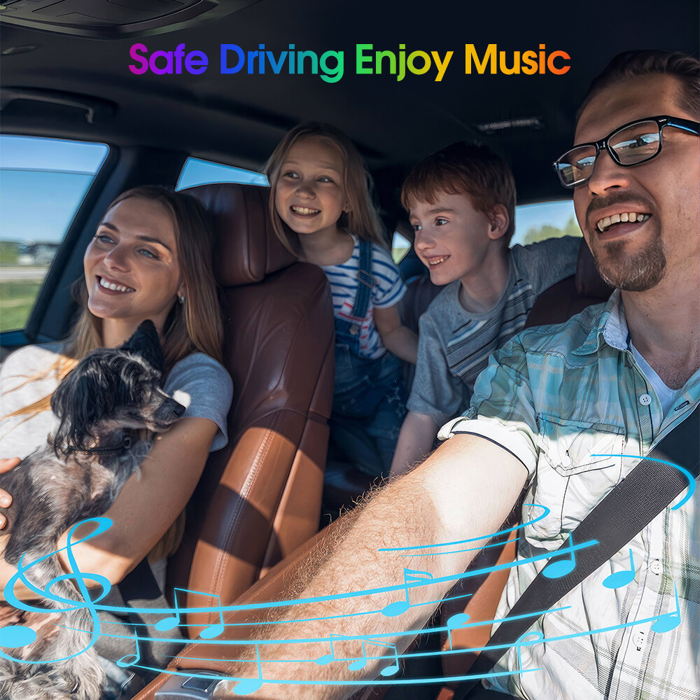 Bluetooth 5.1 Car Adapter Wireless FM Transmitter Hands-Free Calling MP3 Player