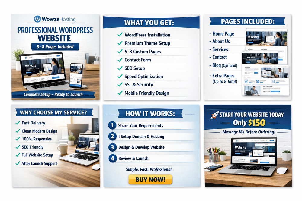 Professional Internet WordPress Business Website + 3 months basic Hosting