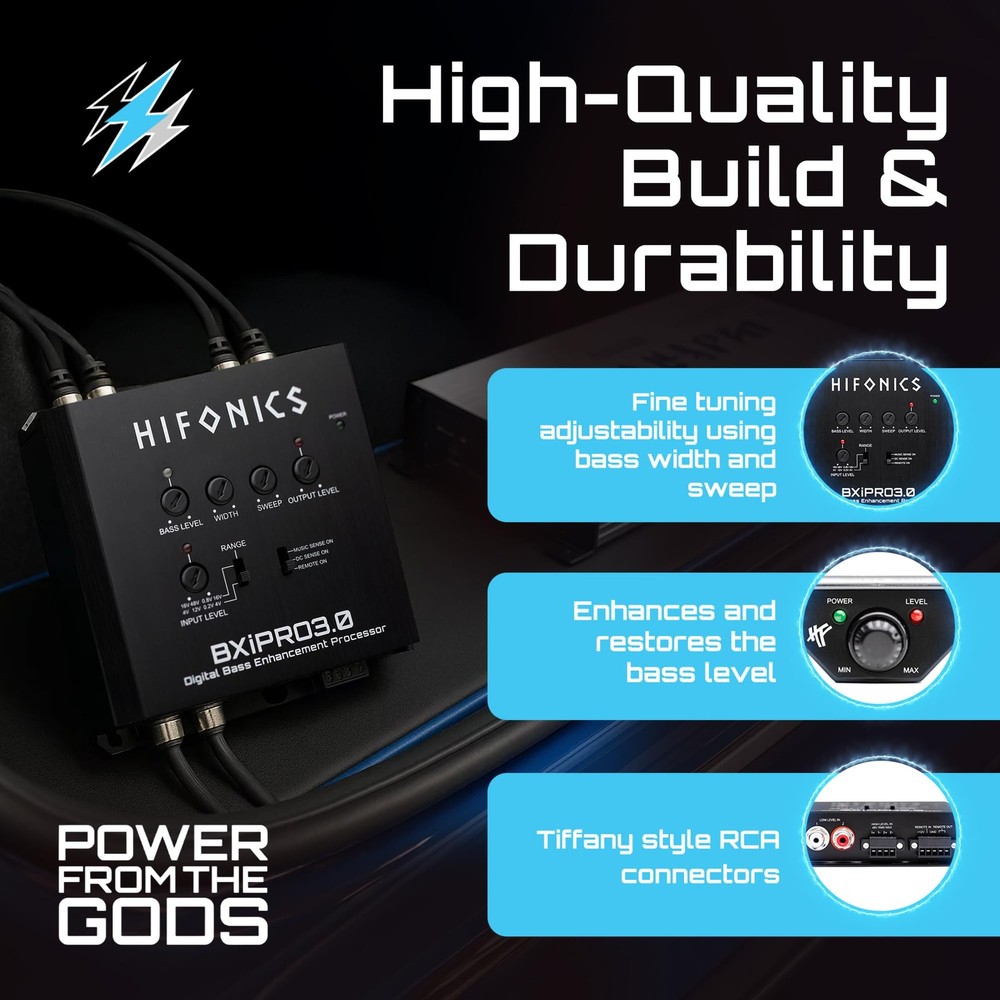 BXIPRO3.0 Bass Enhancer, Digital Processor with Dash Mount Remote Control, In...