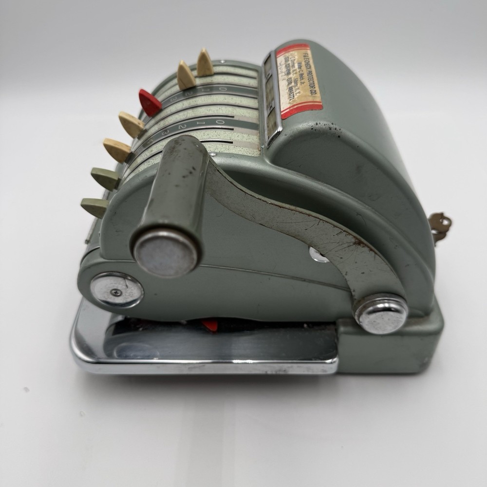 Vintage Hedman Check Protector Excel Model Check Writer w/ Keys