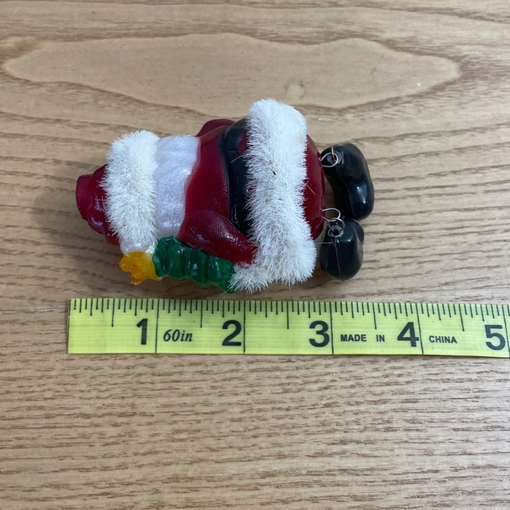Vtg Blow Mold Plastic Santa String Light Covers Set10 Christmas Tree Dangle Legs