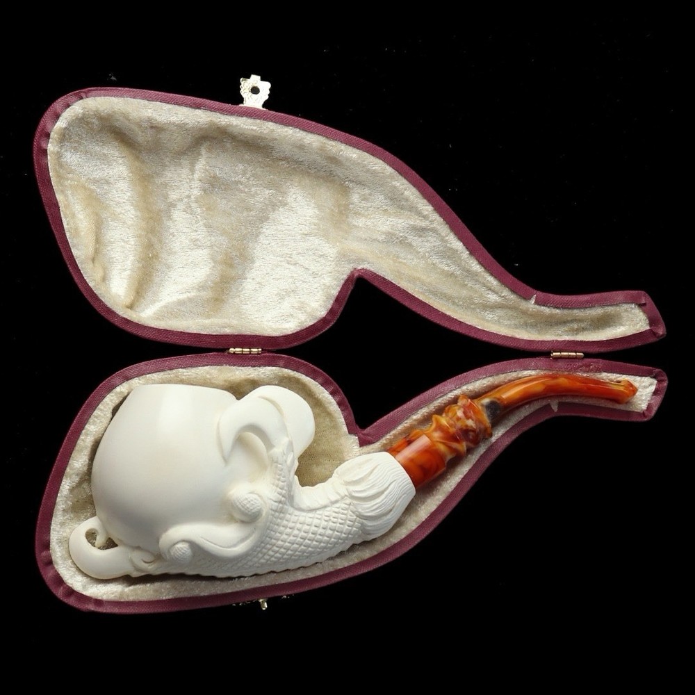 Smooth Eagle Claw Pipe New Block Meerschaum Handmade W Case#1701