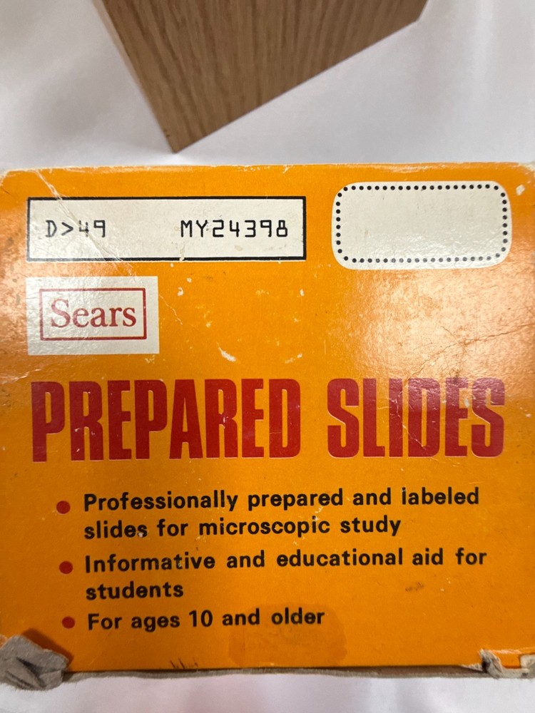 Sears Prepared Microscope Slides Set 36 Specimens Science Education Lab Kit