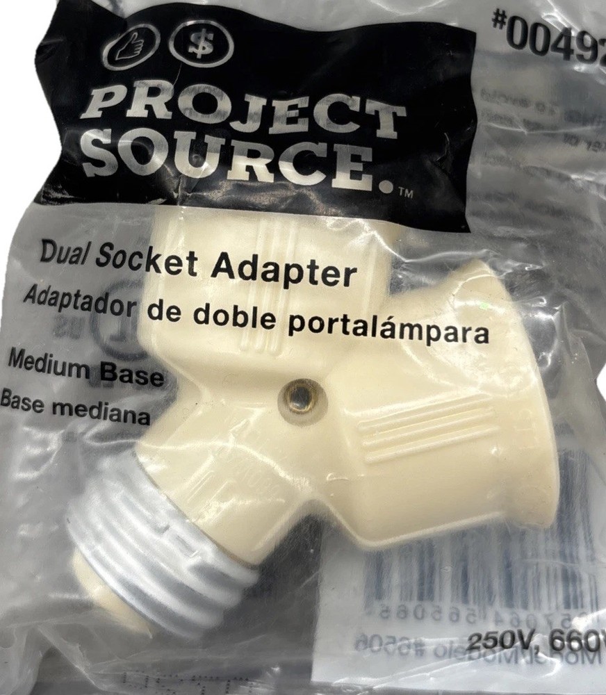 Project Source Dual Socket Adapter Medium Base #0049202 250V, 660W {O}