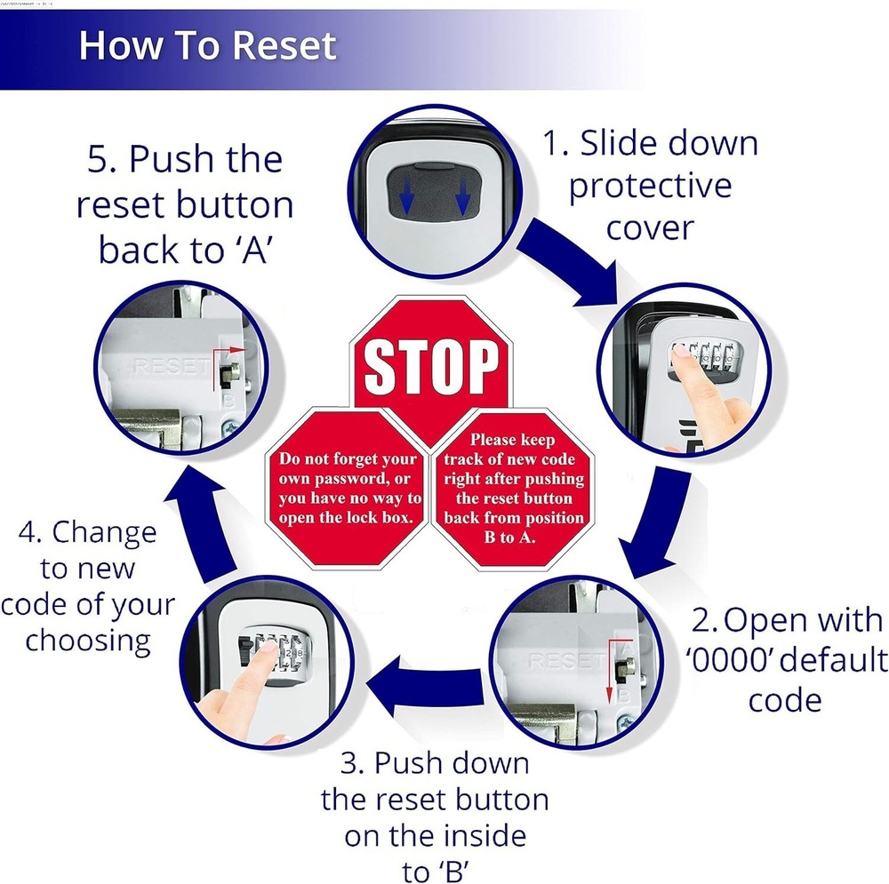 Heavy-Duty Wall Lockbox for Keys - 4-Digit Code, Rust-Resistant Outdoor Storage