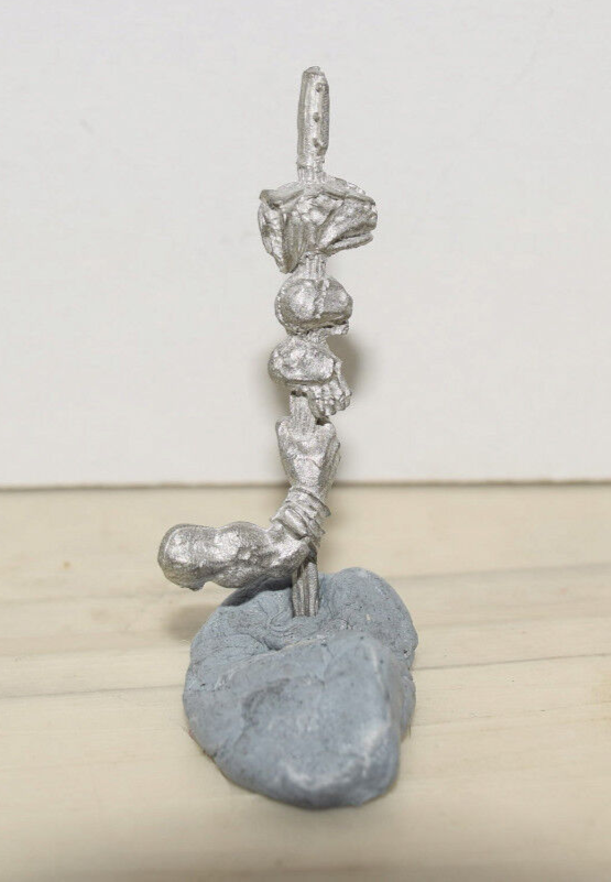 Warhammer Orc Boyz Banner Pole with Decapitated Lizardman Saurus Head (OOP)