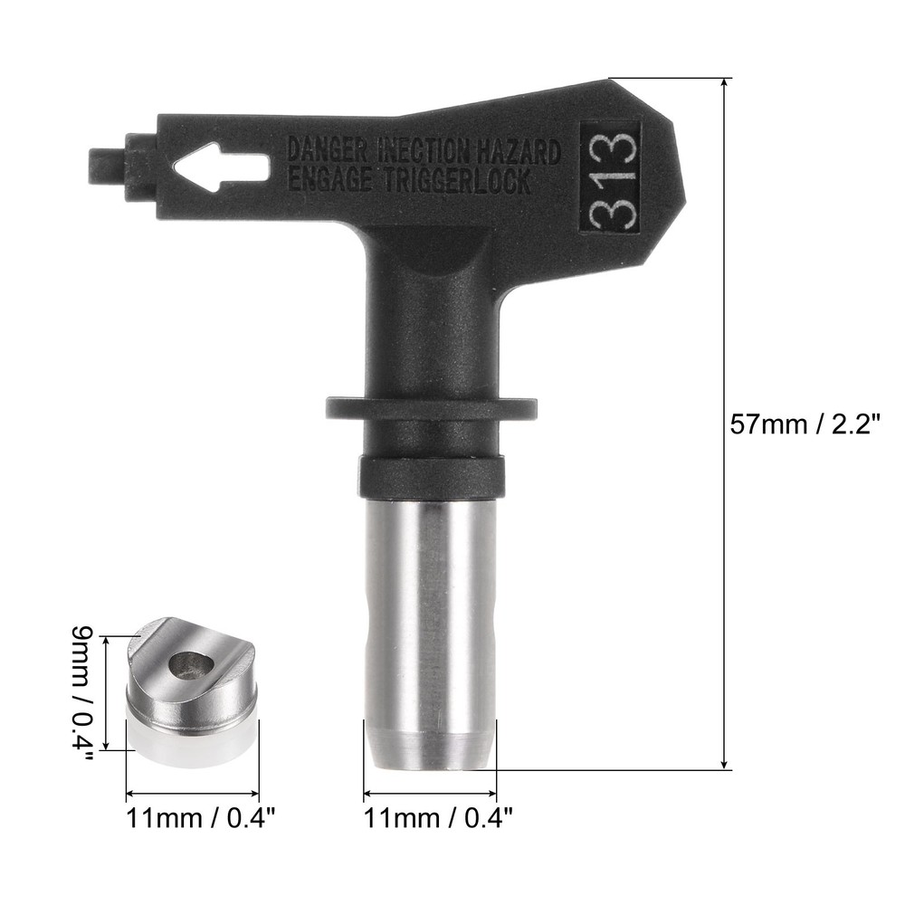 5pcs Different Sizes Reversible Airless Sprayer Tips 211, 313, 415, 517, 623