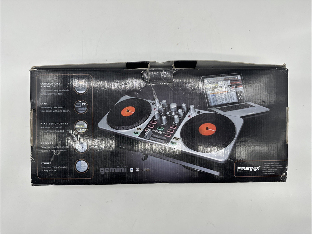 Gemini Firstmix Digital USB DJ Controller For PC for Microsoft & Apple w/ Disc