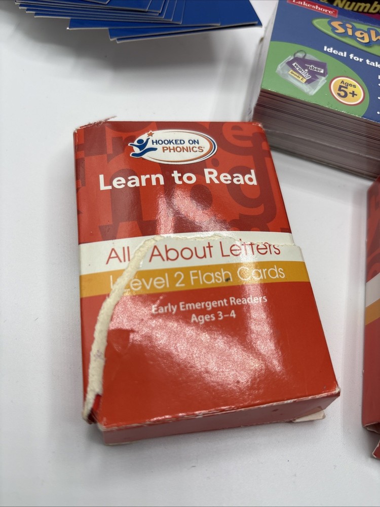 Various Math/Reading /sight Words Flash Cards & Word Strips Some Pre-owned