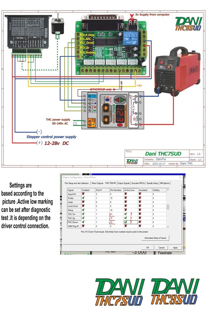 Plasma Cutter CNC THC Torch Height Controller Up ,Down, Arc On outputs