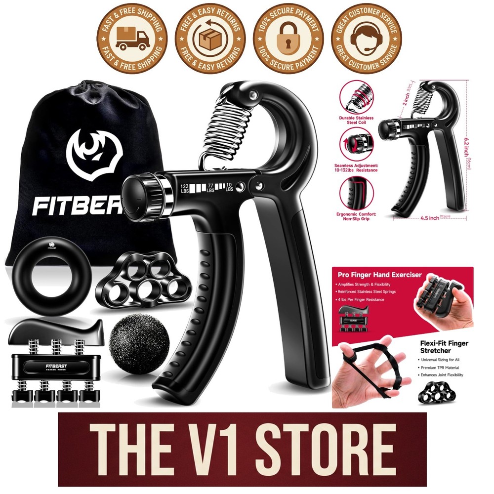 Adjustable 5 Pack Grip Strengthener Kit: Ergonomic Forearm Training Solution