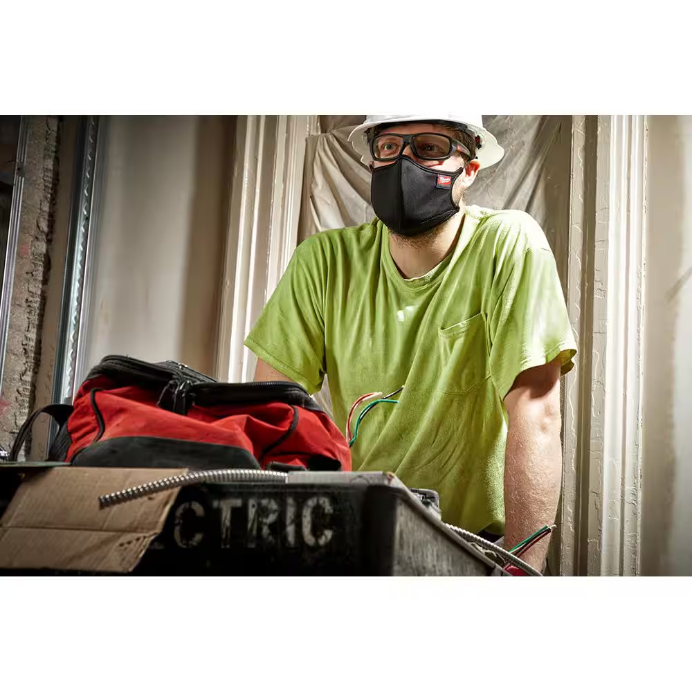 Large/X-Large Black 3-Layer Reusable Performance Face Mask