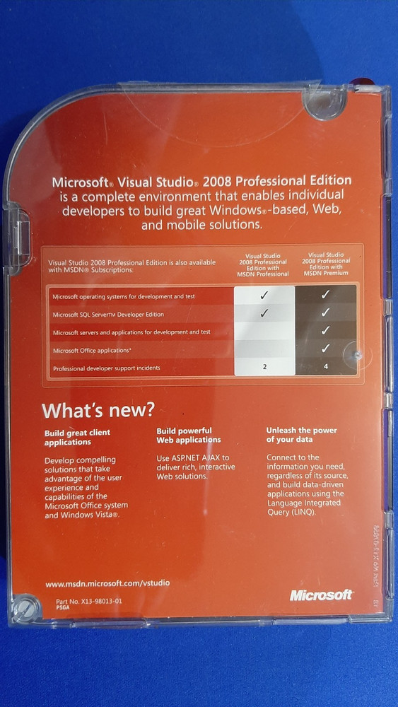 Microsoft Visual Studio 2008 Professional Edition Upgrade with SQL Server 2005