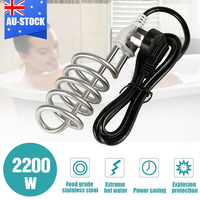 Fast Heating Travel Water Immersion Heater - Stainless Steel Portable System