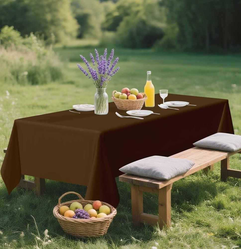 SietDESEO 2 Pack Brown Plastic Tablecloth 2 Pack,