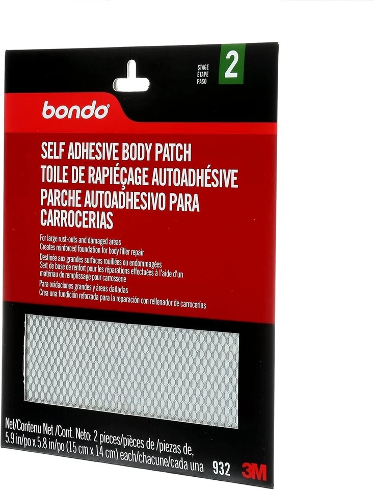 Bondo Self-Adhesive Body Patch, For Large Rust-Outs and Pack, Metallic