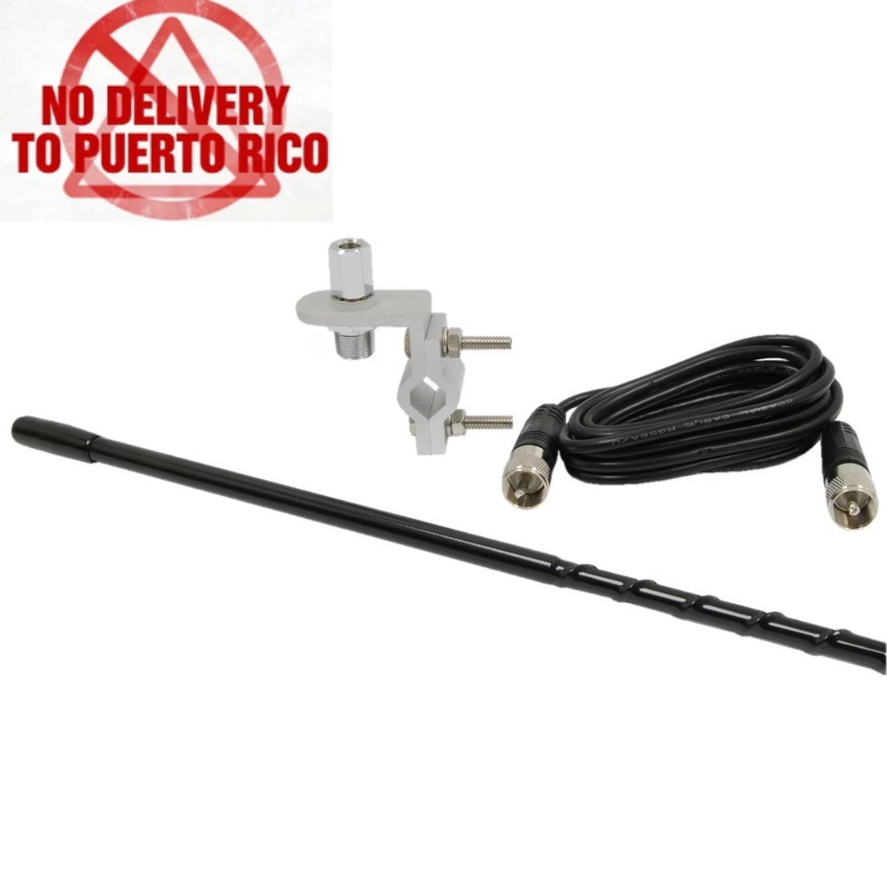 4Ft Cb Antenna Kit W/ 9Ft Cable Black