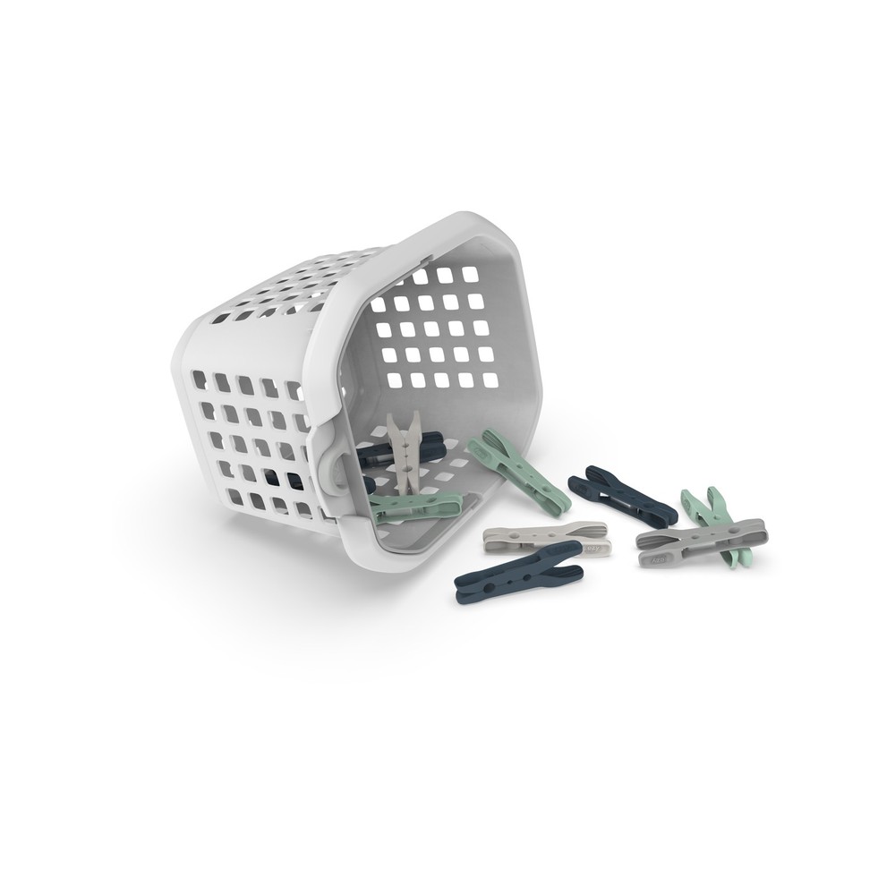 5x Ezy Storage White Encore Peg Basket With Coloured Handle