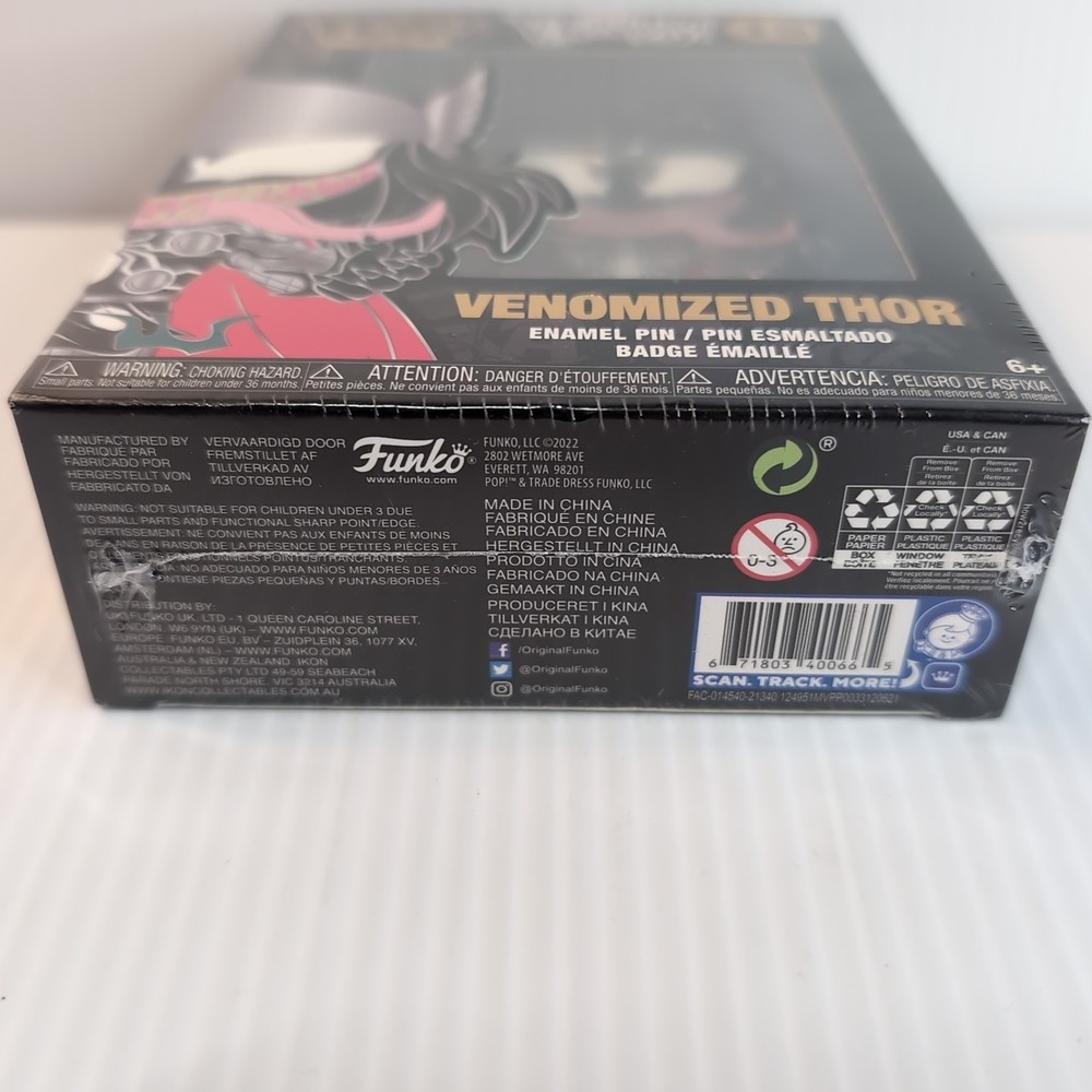 Funko Pop Pin Marvel Venomized Thor #15 Venom Enamel Removeable Stand
