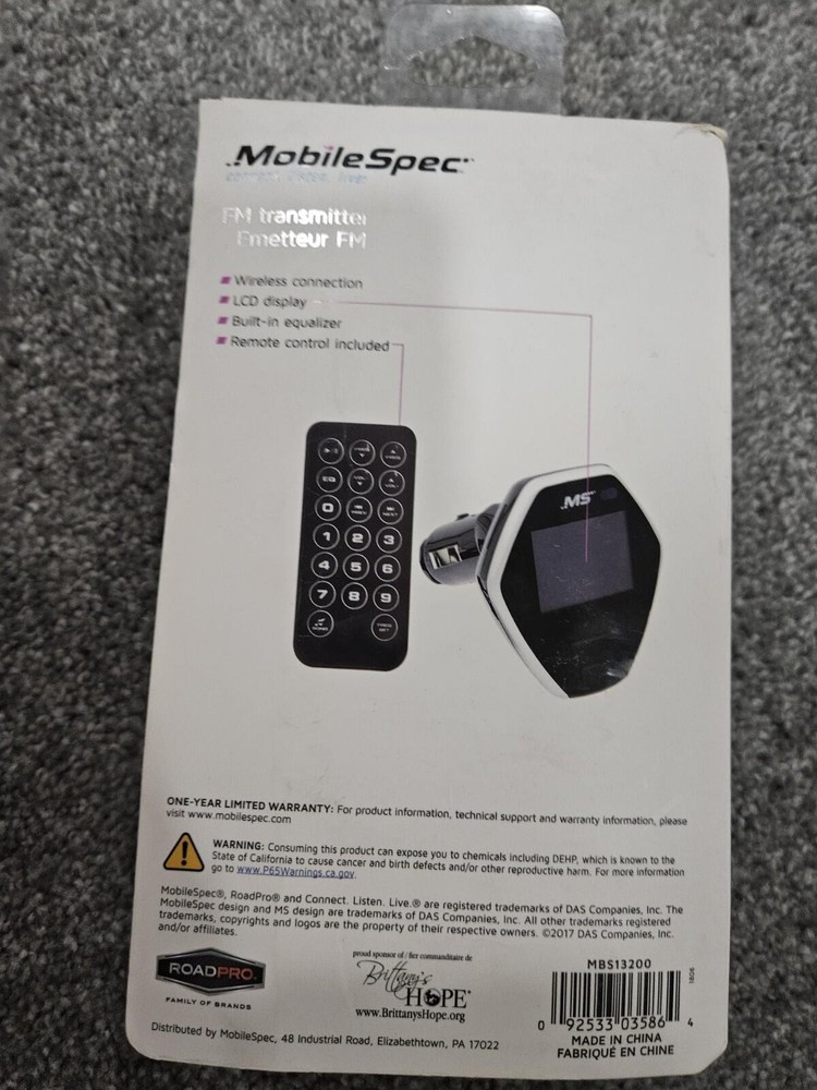 MobileSpec FM Transmitter (MBS13200) (Return Items)