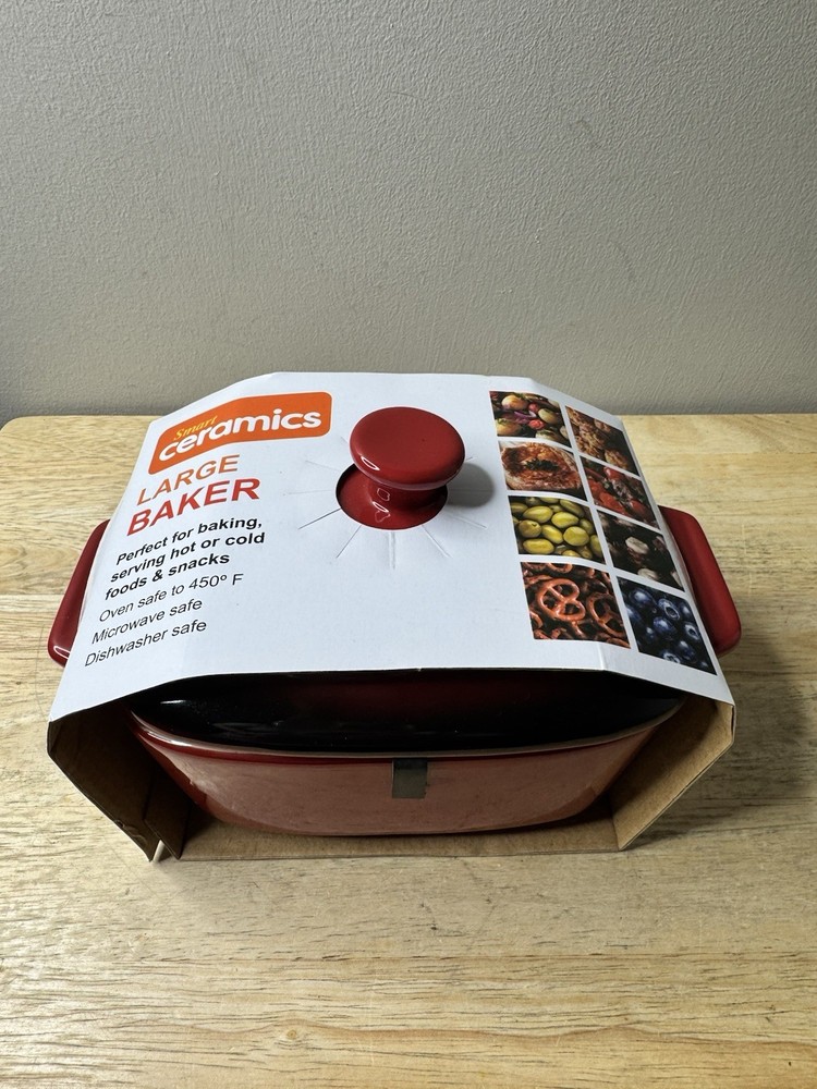 Smart Ceramics Large Baker Burgundy New