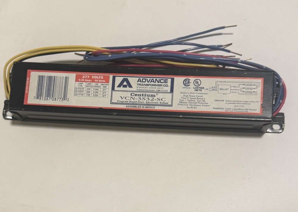 Philips Advance VCN-3S32-SC Program Rapid Start Electronic Ballast