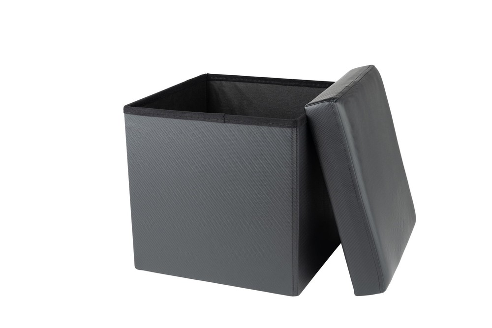 Mainstays Collapsible Storage Ottoman, Black