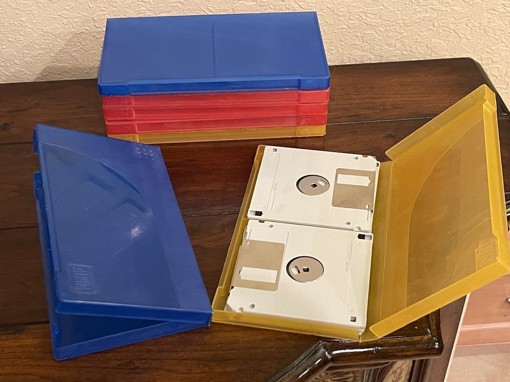 2 Vintage Plastic 3.5” Floppy Disk Storage Box