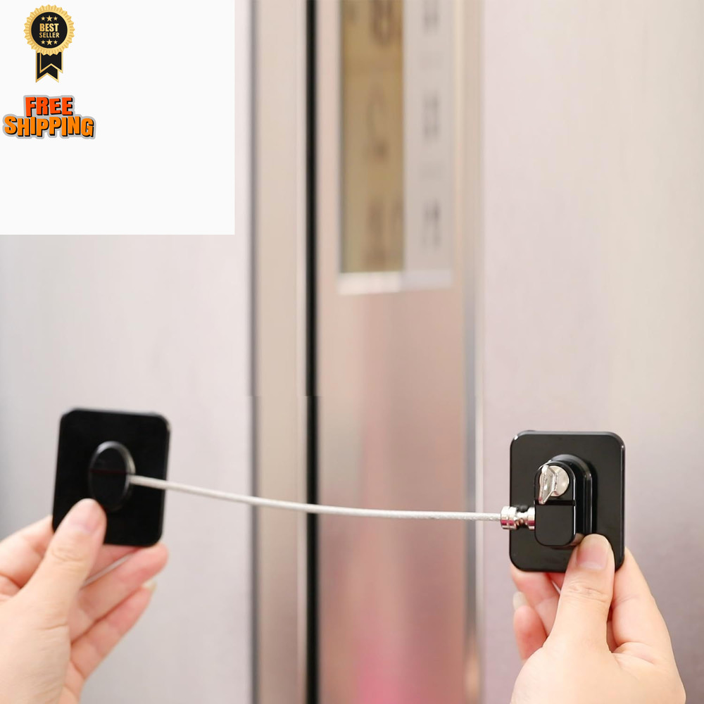 YEYA Upgraded Refrigerator Lock 2 Pack, Mini Fridge 2 Count, Black 2 Pack