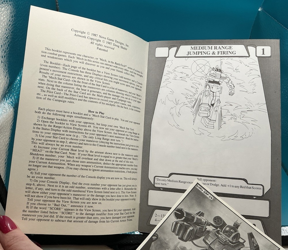 BattleTech: Science Fiction Combat Book Game SHD-2H Shadow Hawk - NOVA *READ*