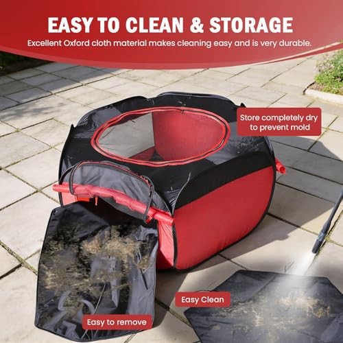 Chicken Brooder Box for Chick Starter Kit Chicken Brooder Tent,Red+Black